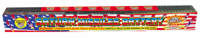 300 Shot Saturn Missile Battery ⋆ 200 gram cake ⋆ PyroSpot Fireworks