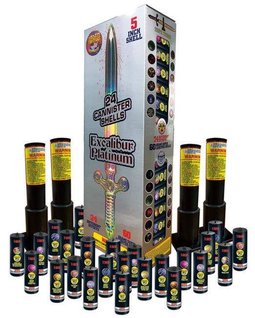 Excalibur Platinum 5" Artillery ⋆ World Class ⋆ PyroSpot Fireworks